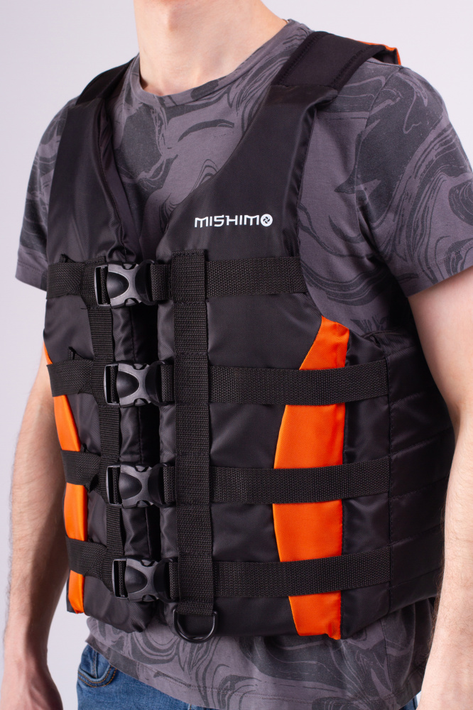 Жилет спасательный MISHIMO PRO Премиум качества Черно-оранжевый в Абакане