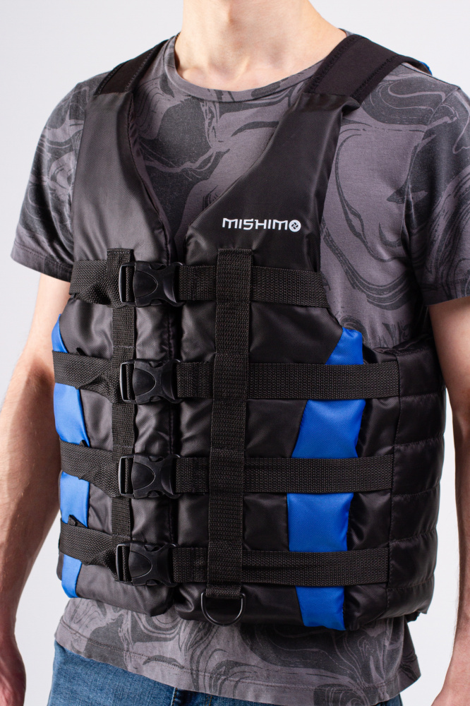 Жилет спасательный MISHIMO PRO Премиум качества Черно-синий в Абакане