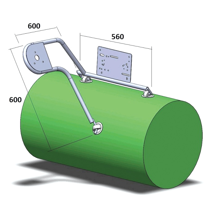 Стойка рулевая с креплением на баллон надувной лодки 25мм в Абакане