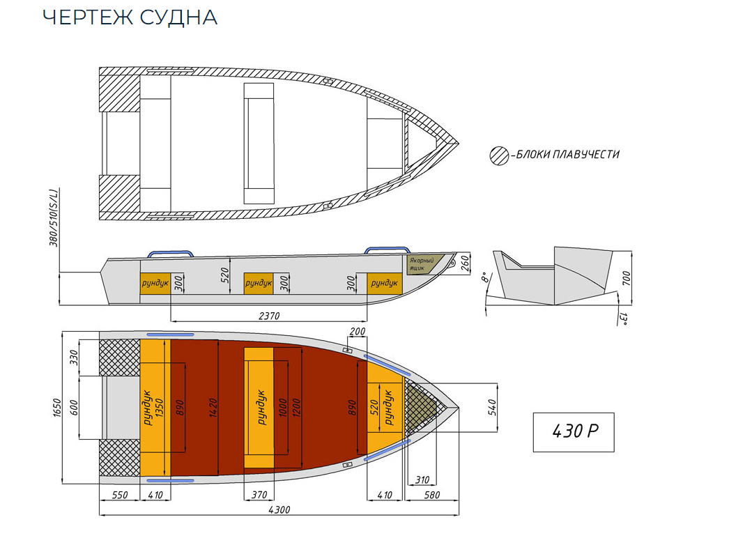 Алюминиевая лодка  Wyatboat-430 Р в Абакане