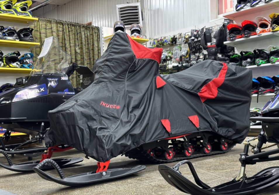 Чехол транспорт. снегохода IKUDZO HUNTER черно-красный Оксфорд ПРЕМИУМ качества с лого IKUDZO в Абакане