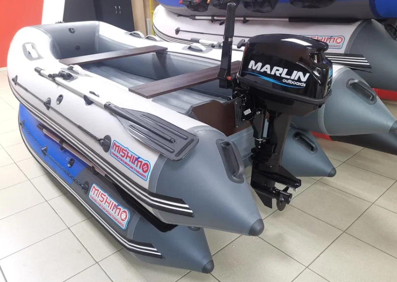КОМПЛЕКТ ЛОДКА MISHIMO LITE 350 + МОТОР 9,8 Л.С. в Абакане