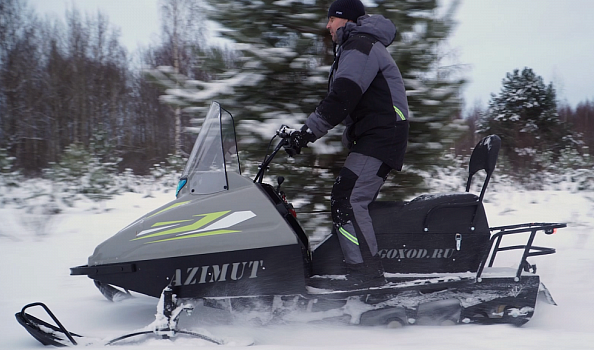 Миниснегоход Бурлак Азимут 20 л.с. , эл.запуск, реверс, тормоз гидравл, капот серый в Абакане