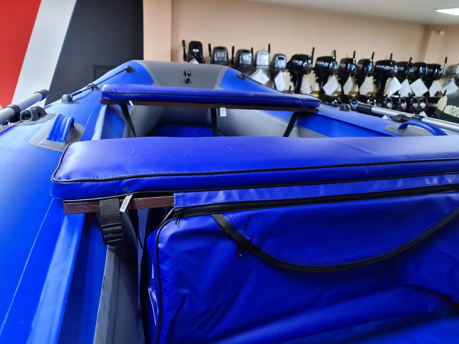 КОМПЛЕКТ МЯГКИХ НАКЛАДОК С СУМКОЙ ДЛЯ ЛОДОК 110Х20 СИНИЙ в Абакане