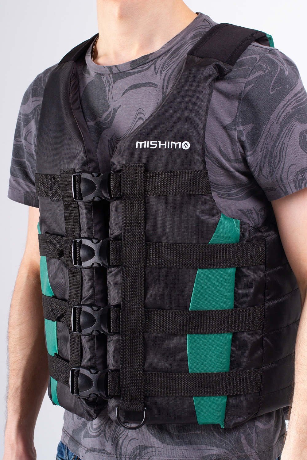 Жилет спасательный MISHIMO PRO Премиум качества Черно-зеленый в Абакане