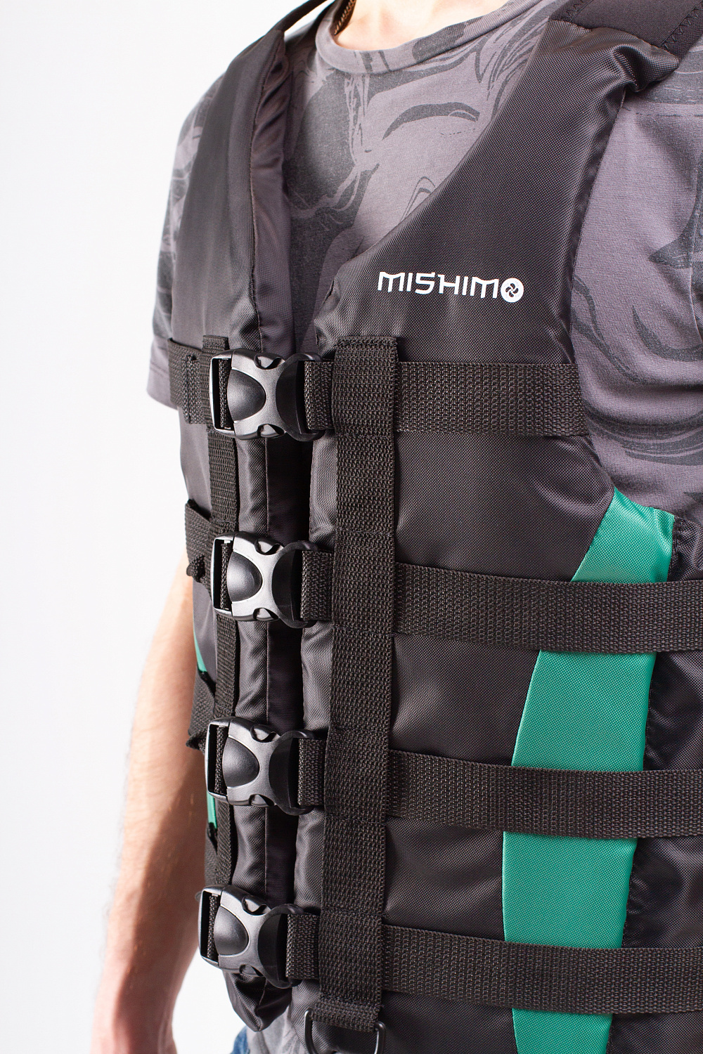 Жилет спасательный MISHIMO PRO Премиум качества Черно-зеленый в Абакане