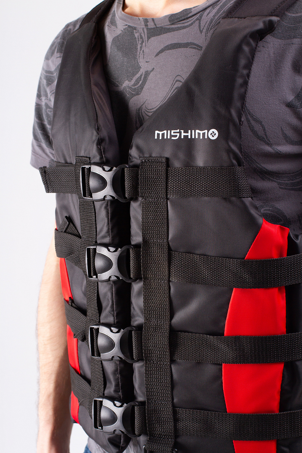 Жилет спасательный MISHIMO PRO Премиум качества Черно-красный в Абакане