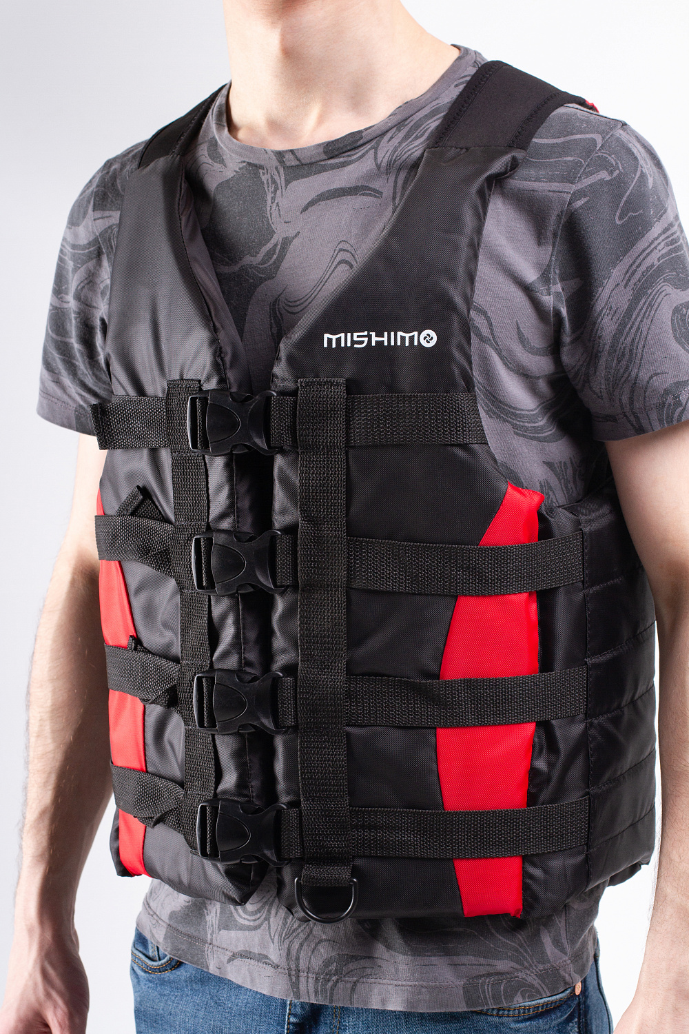 Жилет спасательный MISHIMO PRO Премиум качества Черно-красный в Абакане